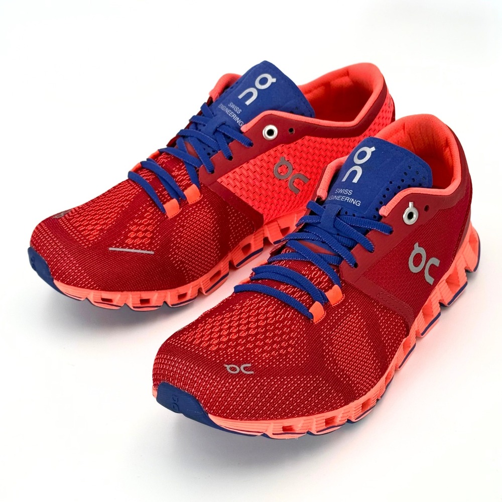 On Cloud X Womens 6.5 Running Shoes Red Orange Athletic Gym Training Sneakers - Picture 6 of 10